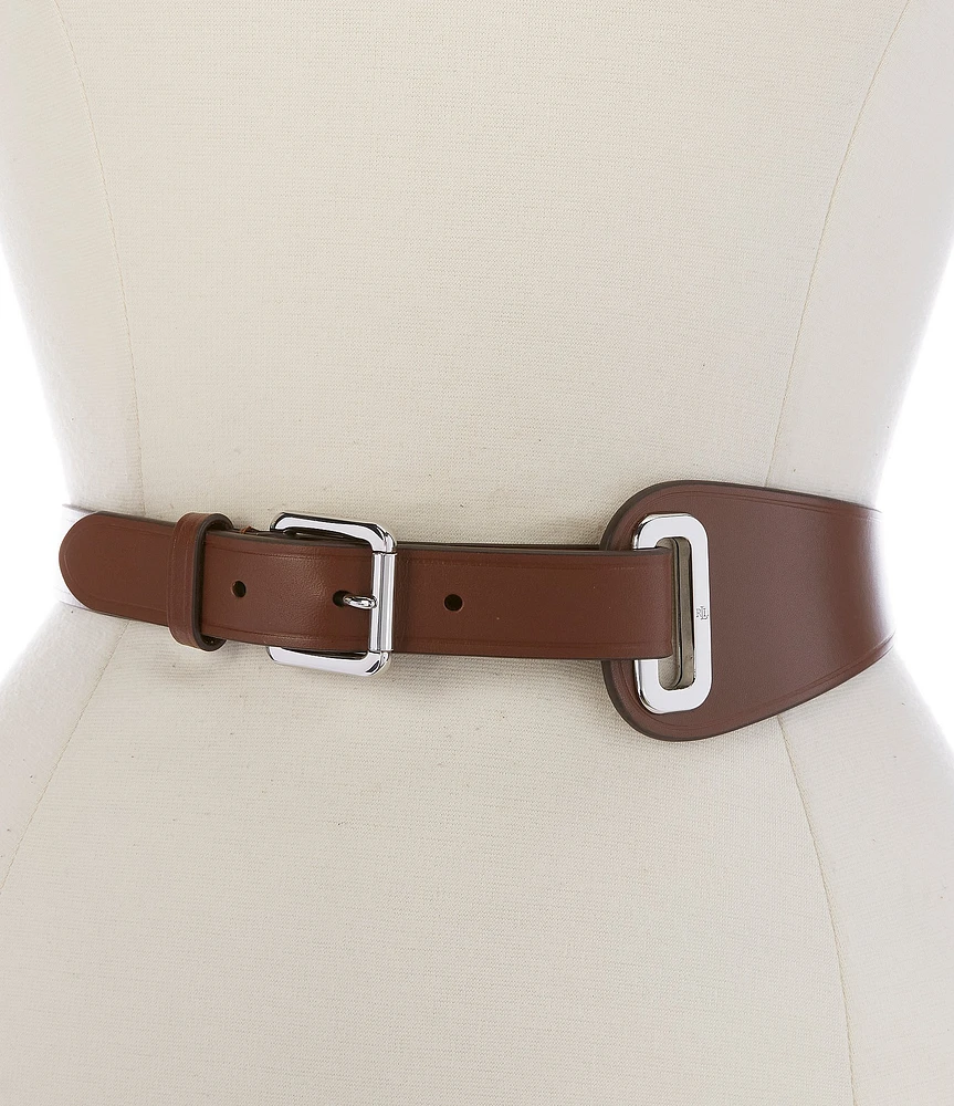 Lauren Ralph Lauren 2.25#double; Leather Grommet Strap Belt