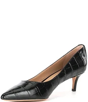 Lauren Ralph Lauren Adrienne Crocodile Embossed Leather Pumps