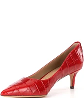 Lauren Ralph Lauren Adrienne Crocodile Embossed Leather Pumps