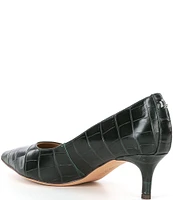 Lauren Ralph Lauren Adrienne Crocodile Embossed Leather Pumps