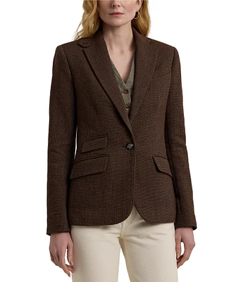 Lauren Ralph Lauren Cotton-Blend Single-Button Oxford Blazer