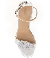 Lauren Ralph Lauren Allie Rhinestone Bow-Trim Satin Dress Sandals