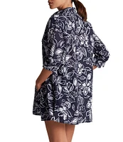 Lauren Ralph Lauren Allora Floral Cotton Voile Button Front Shirt & Pull-On Short Swim Cover-Up