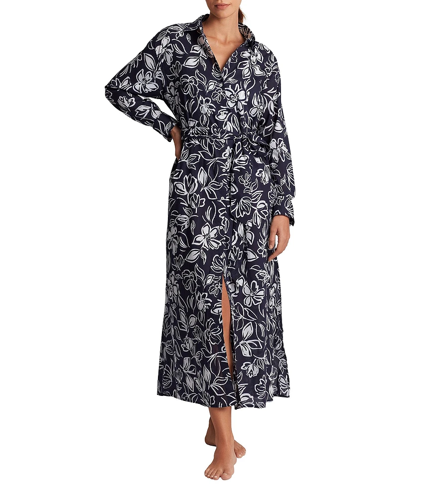 Lauren Ralph Lauren Allora Floral Cotton Voile Midi Shirt Dress Swim Cover-Up