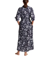 Lauren Ralph Lauren Allora Floral Cotton Voile Midi Shirt Dress Swim Cover-Up