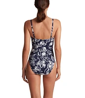 Lauren Ralph Lauren Allora Floral V-Neck Underwire Shaping Fit One Piece Swimsuit