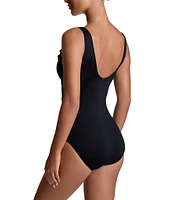 Lauren Ralph Lauren Beach Club Solids Underwire Ruffle Surplice V-Neck One Piece Swimsuit