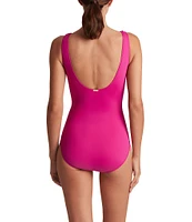 Lauren Ralph Lauren Beach Club Solids Underwire Ruffle Surplice V-Neck One Piece Swimsuit
