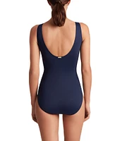 Lauren Ralph Lauren Beach Club Solids Underwire Ruffle Surplice V-Neck One Piece Swimsuit