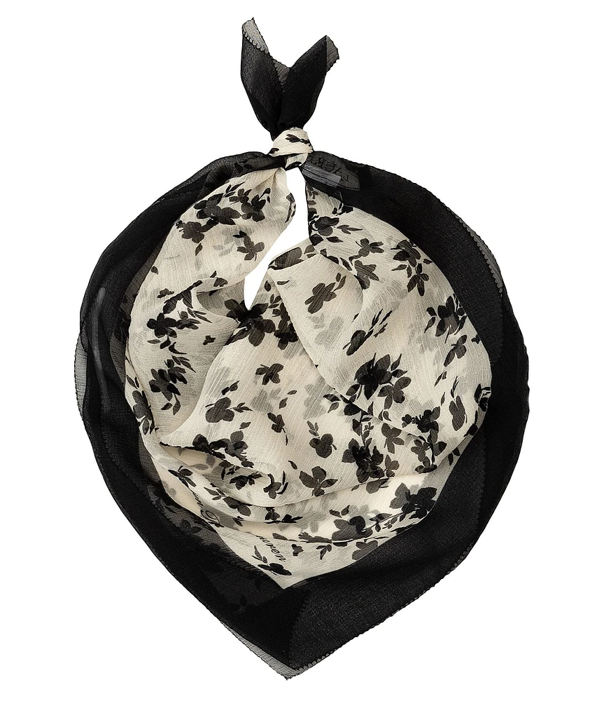 Lauren Ralph Lauren Contrast Floral Square Scarf