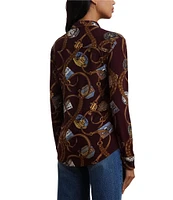 Lauren Ralph Lauren Printed Long Sleeve Button Front Shirt