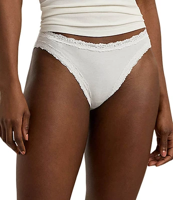 Lauren Ralph Lauren Cotton & Lace Jersey Bikini