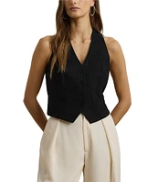 Lauren Ralph Lauren Cotton-Blend V-Neck Sleeveless Vest