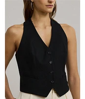 Lauren Ralph Lauren Cotton-Blend V-Neck Sleeveless Vest