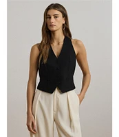 Lauren Ralph Lauren Cotton-Blend V-Neck Sleeveless Vest