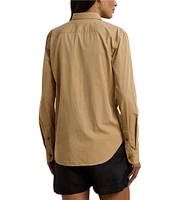Lauren Ralph Lauren Cotton Point Collar Long Sleeves Button Front Shirt