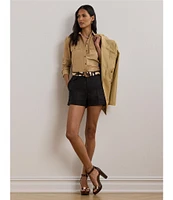 Lauren Ralph Lauren Cotton Point Collar Long Sleeves Button Front Shirt