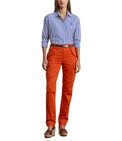 Lauren Ralph Lauren Cotton Sateen High Rise Cargo Pants