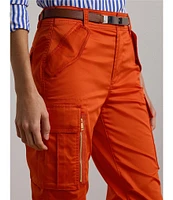 Lauren Ralph Lauren Cotton Sateen High Rise Cargo Pants