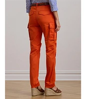 Lauren Ralph Lauren Cotton Sateen High Rise Cargo Pants
