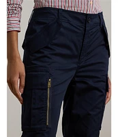 Lauren Ralph Lauren Cotton Sateen High-Rise Straight Leg Ankle Length Cargo Pant