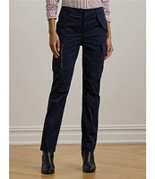 Lauren Ralph Lauren Cotton Sateen High-Rise Straight Leg Ankle Length Cargo Pant