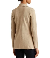 Lauren Ralph Lauren Notch Lapel Long Sleeve Cotton Knit Blazer