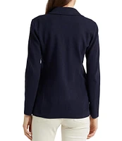 Lauren Ralph Lauren Notch Lapel Long Sleeve Cotton Knit Blazer