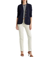 Lauren Ralph Lauren Notch Lapel Long Sleeve Cotton Knit Blazer