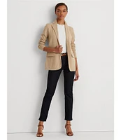 Lauren Ralph Lauren Notch Lapel Long Sleeve Cotton Knit Blazer