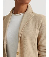 Lauren Ralph Lauren Notch Lapel Long Sleeve Cotton Knit Blazer