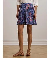 Lauren Ralph Lauren Crinkle Georgette Printed Mini Skirt