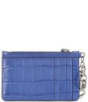 Lauren Ralph Lauren Croc-Embossed Leather Zip Card Case
