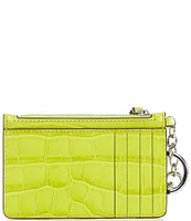 Lauren Ralph Lauren Croc-Embossed Leather Zip Card Case