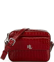 Lauren Ralph Lauren Croc-Embossed Medium Marcy Camera Crossbody Bag