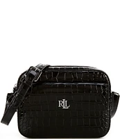 Lauren Ralph Lauren Croc-Embossed Medium Marcy Camera Crossbody Bag