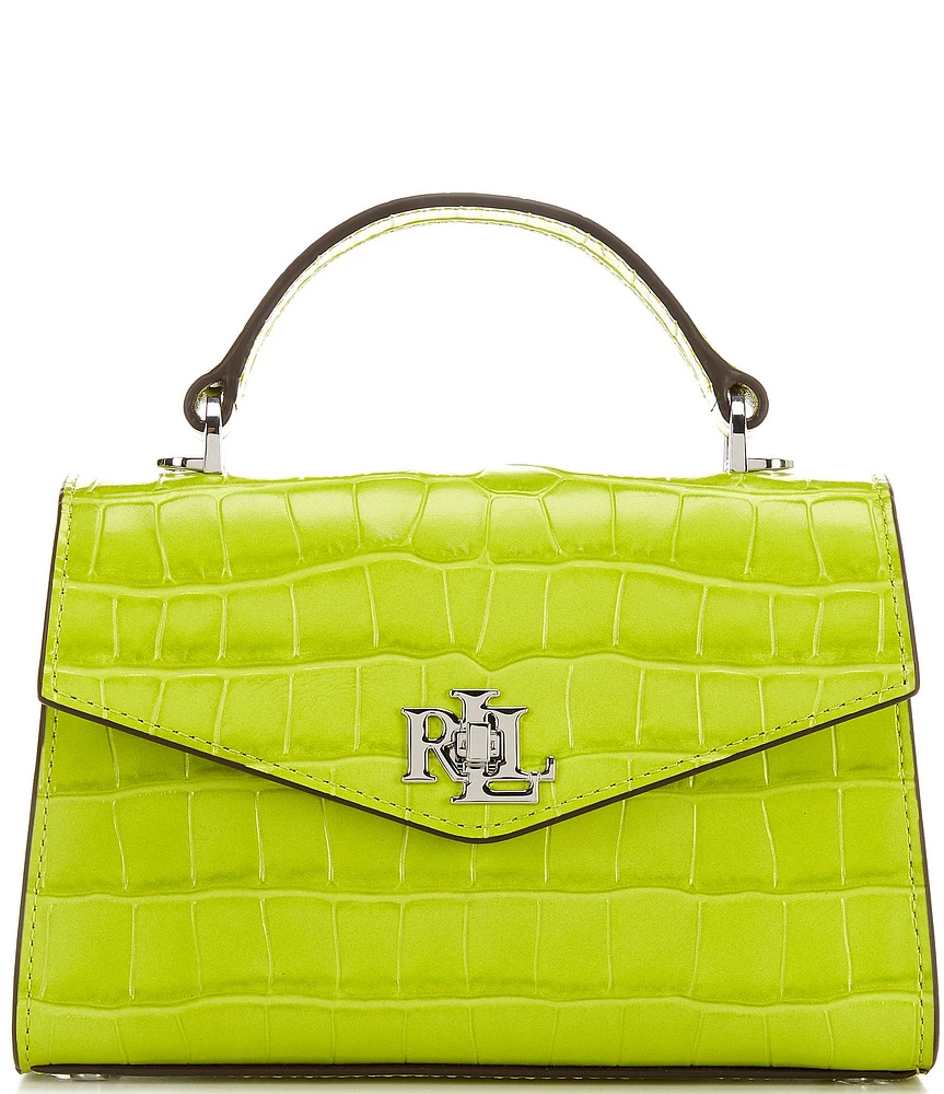 Lauren Ralph Lauren Crocodile-Embossed Small Farrah Satchel Bag