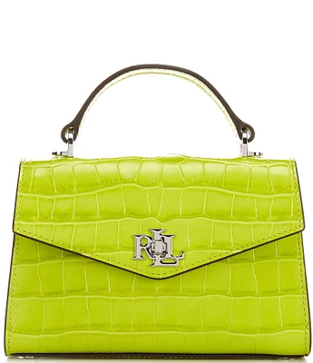 Lauren Ralph Lauren Crocodile-Embossed Small Farrah Satchel Bag