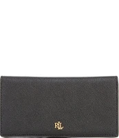 Lauren Ralph Lauren Crosshatch Leather Slim Snap Wallet