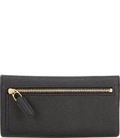 Lauren Ralph Lauren Crosshatch Leather Slim Snap Wallet