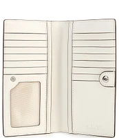 Lauren Ralph Lauren Crosshatch Leather Slim Snap Wallet