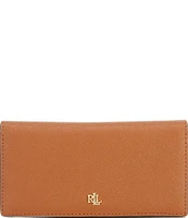 Lauren Ralph Lauren Crosshatch Leather Slim Snap Wallet