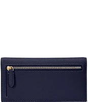 Lauren Ralph Lauren Crosshatch Leather Slim Snap Wallet