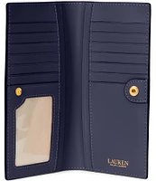 Lauren Ralph Lauren Crosshatch Leather Slim Snap Wallet