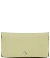 Lauren Ralph Lauren Crosshatch Leather Slim Snap Wallet