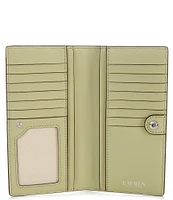 Lauren Ralph Lauren Crosshatch Leather Slim Snap Wallet