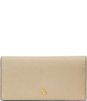 Lauren Ralph Lauren Crosshatch Leather Slim Snap Wallet