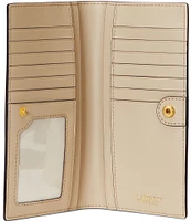 Lauren Ralph Lauren Crosshatch Leather Slim Snap Wallet