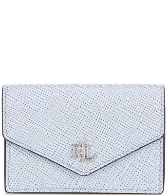 lauren Ralph Lauren Crosshatch Leather Small Flap Card Case