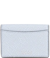 lauren Ralph Lauren Crosshatch Leather Small Flap Card Case